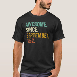 70 jaar oud Geweldige sinds september 1952 70e mil T-shirt