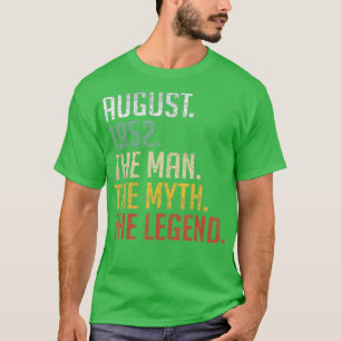 70 jaar oud Man Migend Legend 70th Birt, augustus T-shirt