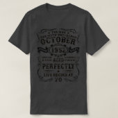 70 jaar oud oktober 1952 Man Myth Legend 70th Bir T-shirt (Design voorkant)