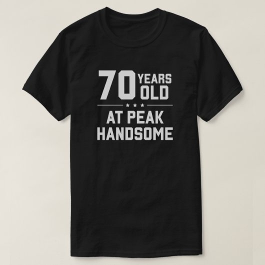 70 jaar oud; op piek knap t-shirt (Design voorkant)
