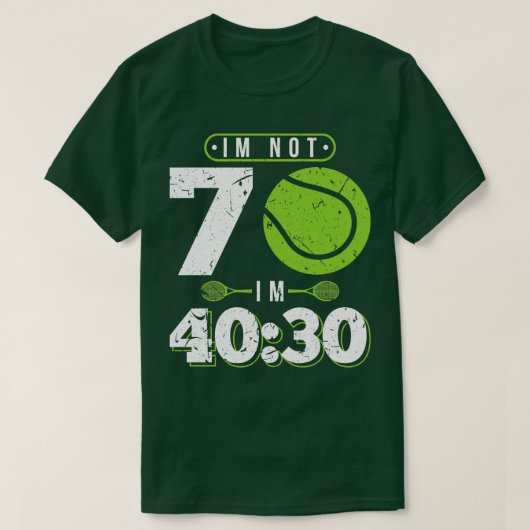 70 jaar oud tennis 70e verjaardag cadeau t-shirt (Design voorkant)