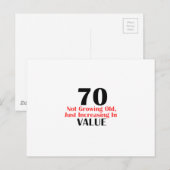 70 jaar oud verjaardagsdesign briefkaart (Voorkant / Achterkant)