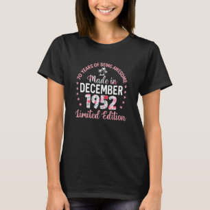 70 jaar oude 70e verjaardag in december t-shirt
