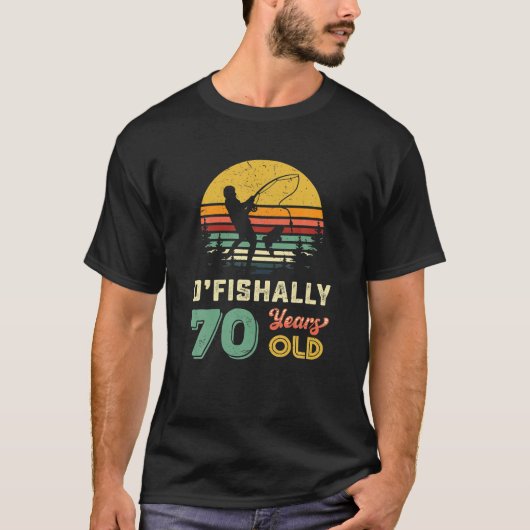 70 jaar oude 70e verjaardag opa vis 70e verjaardag t-shirt (Voorkant)