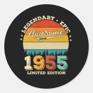 70 jaar oude Bday 1955 Geweldige 70ste verjaardags Ronde Sticker