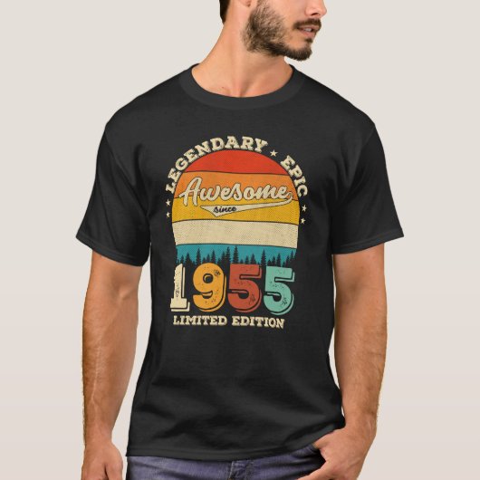70 jaar oude Bday 1955 Geweldige 70ste verjaardags T-shirt (Voorkant)