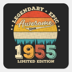 70 jaar oude Bday 1955 Geweldige 70ste verjaardags Vierkante Sticker