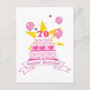 70 jaar oude Birthday Cake Briefkaart