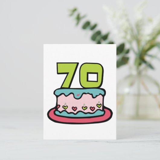 70 jaar oude Birthday Cake Briefkaart (Staand voorkant)