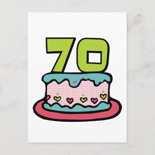 70 jaar oude Birthday Cake Briefkaart (Voorkant)