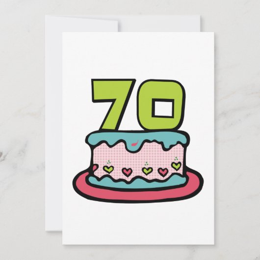 70 jaar oude Birthday Cake Kaart (Voorkant)