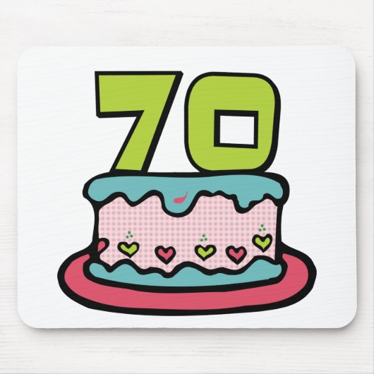 70 jaar oude Birthday Cake Muismat (Voorkant)