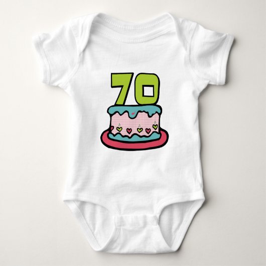 70 jaar oude Birthday Cake Romper (Voorkant)
