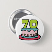 70 jaar oude Birthday Cake Ronde Button 5,7 Cm (Voorkant /achterkant)