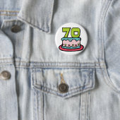 70 jaar oude Birthday Cake Ronde Button 5,7 Cm (In situ)