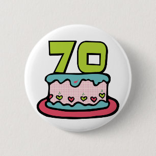 70 jaar oude Birthday Cake Ronde Button 5,7 Cm