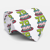 70 jaar oude Birthday Cake Stropdas (Opgerold)