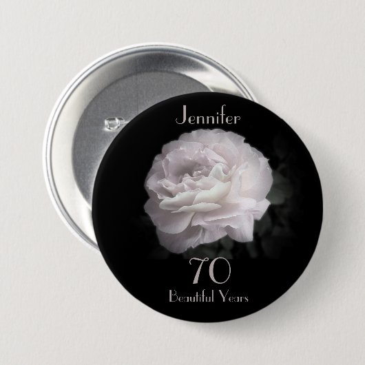 70 jaar oude, Bleke roze roze Button Pin (Voorkant /achterkant)