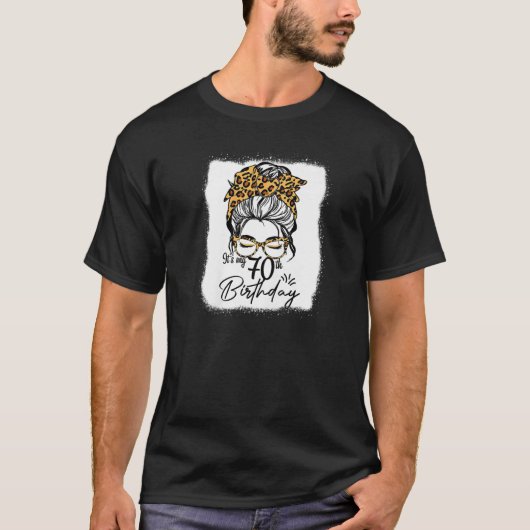 70 jaar oude Bun Leopard Het is mijn 70e T-shirt (Voorkant)