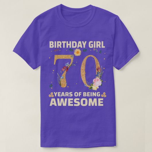 70 jaar oude cadeautjes voor vrouwen 70e verjaarda t-shirt (Design voorkant)