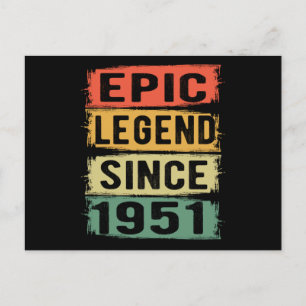 70 jaar oude dag 1951 epic Legend 71st Birthday Briefkaart