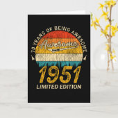 70 jaar oude dag 1951 Geweldige sinds 70 september Kaart (Gele Bloem)