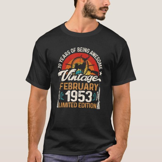 70 jaar oude deer jagers februari 1953 70t t-shirt (Voorkant)