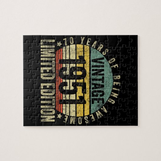 70 jaar oude geschenken 1951 geboortedag legpuzzel (Horizontaal)