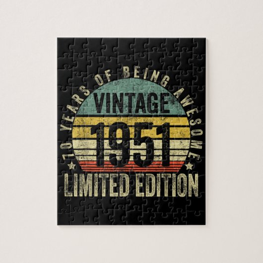 70 jaar oude geschenken  1951 geboortedag legpuzzel (Verticaal)
