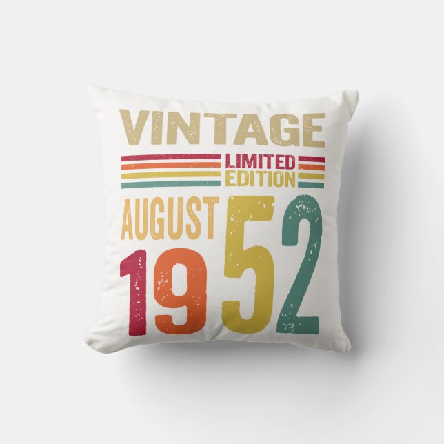 70 jaar oude geschenken  augustus 1952 - 70e dag B Kussen (Voorkant)