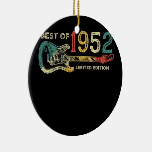 70 jaar oude geschenken Beste van 1952 gitaarruim  Keramisch Ornament (Rechts)