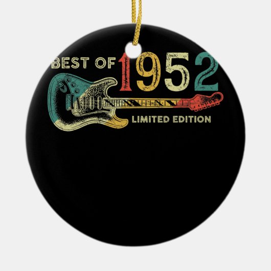 70 jaar oude geschenken Beste van 1952 gitaarruim  Keramisch Ornament (Voorkant)