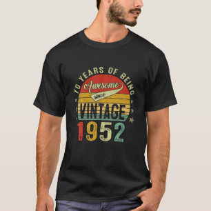 70 jaar oude Geweldige Vintage 1952 Retro 70th Bir T-shirt