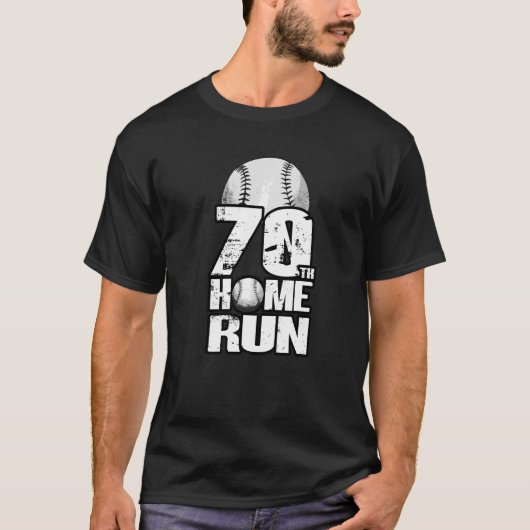 70 jaar oude  honkbal 70e verjaardag t-shirt (Voorkant)