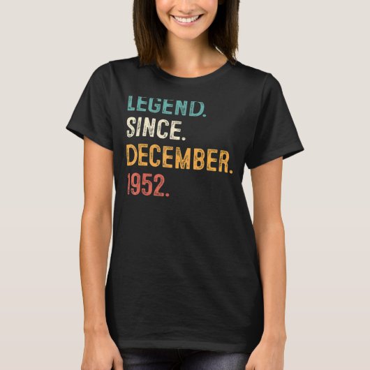 70 jaar oude leggende sinds december 1952 70e dag t-shirt (Voorkant)