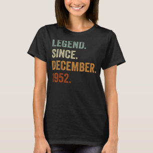 70 jaar oude leggende sinds december 1952 70e gebo t-shirt