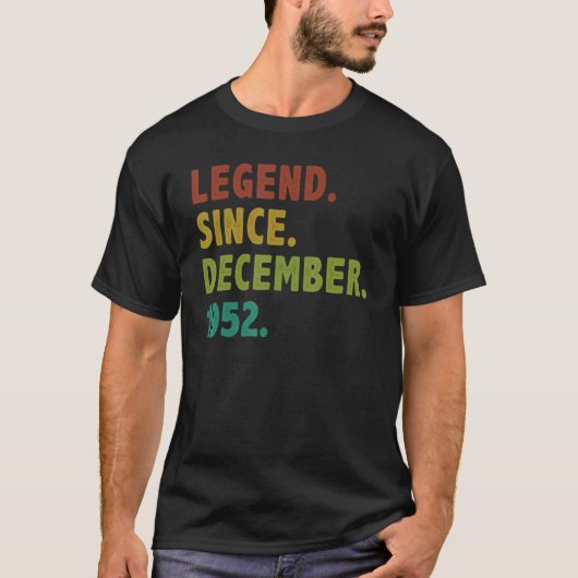 70 jaar oude leggende sinds december 1952 70e gebo t-shirt (Voorkant)