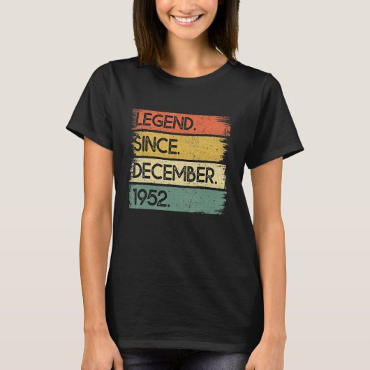 70 jaar oude leggende sinds december 1952 70e gebo t-shirt (Voorkant)