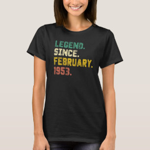 70 jaar oude leggende sinds februari 1953 70e gebo t-shirt