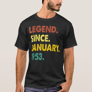 70 jaar oude leggende sinds januari 1953 70e geboo t-shirt