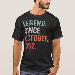 70 jaar oude leggende sinds oktober 1952 70e dag t-shirt