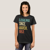 70 jaar oude  Mannen maart 1953 70e verjaardag T-shirt (Voorkant volledig)