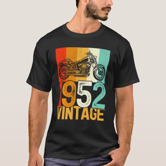 70 jaar oude Retro Motorcycle  1952 70th Bi T-shirt (Voorkant)