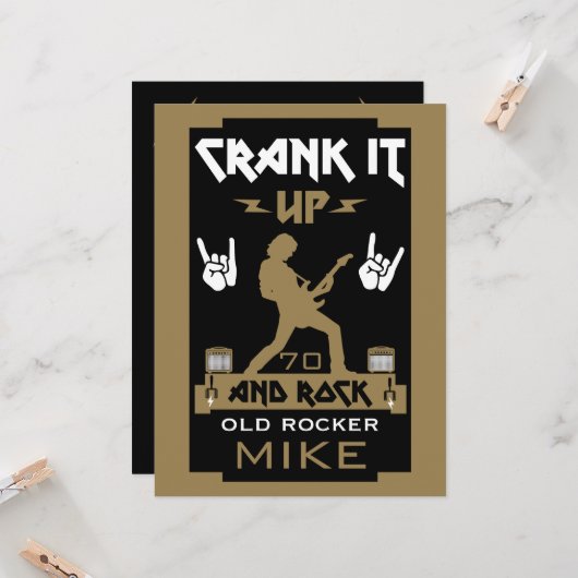 70 jaar oude rockers kaart (Voorkant / Achterkant in situ)