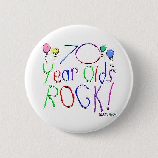70 jaar oude rotzooi! ronde button 5,7 cm (Voorkant)