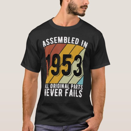 70 jaar oude verjaardag auto fans geboren in 1953 t-shirt (Voorkant)