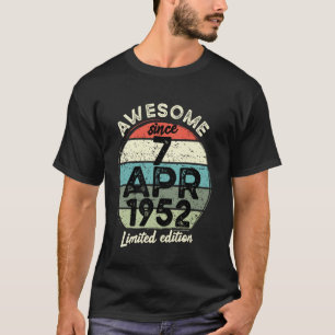 70 Jaar Oude Verjaardag TShirt 7 April 1952 70ste