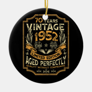 70 jaar oude Vintage 1952 70e verjaardag Keramisch Ornament
