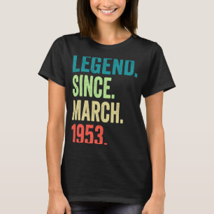 70 jaar oude Vintage maart 1953 70e verjaardag 1 T-shirt