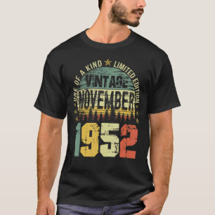 70 jaar oude Vintage november 1952 70e dag T-shirt